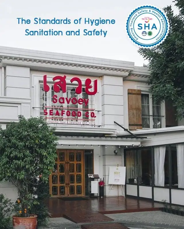 Savoey Restaurant awarded Amazing Thailand (SHA) certificate.